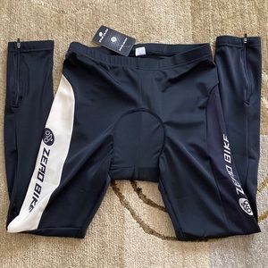 ~Zero Bike~ Women’s Black & Tan Padded Cycling Leggings